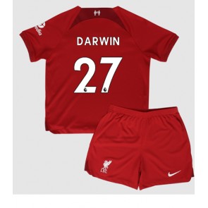 Liverpool Darwin Nunez #27 kläder Barn 2022-23 Hemmatröja Kortärmad (+ korta byxor)